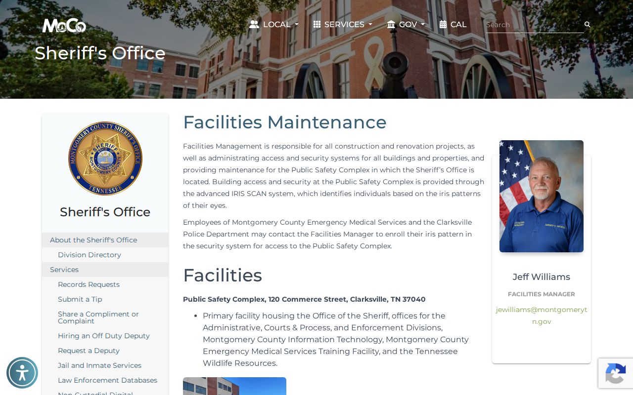 Montgomery County Jail release facility information